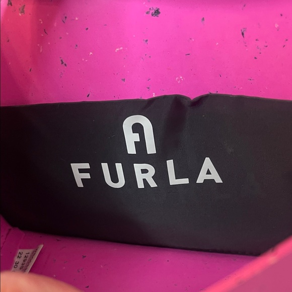 Furla 1927 Soft Mini Crossbody Bag in Fuchsia Rubber & Leather No Callouts - Picture 14 of 15